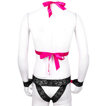 Sexy Gay Open Crotch Bodysuit Romper / Bodystocking Sleepwear with Bracelets - EVE's SECRETS
